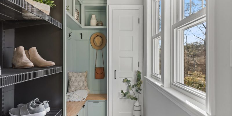 Mudroom shoe organization idea