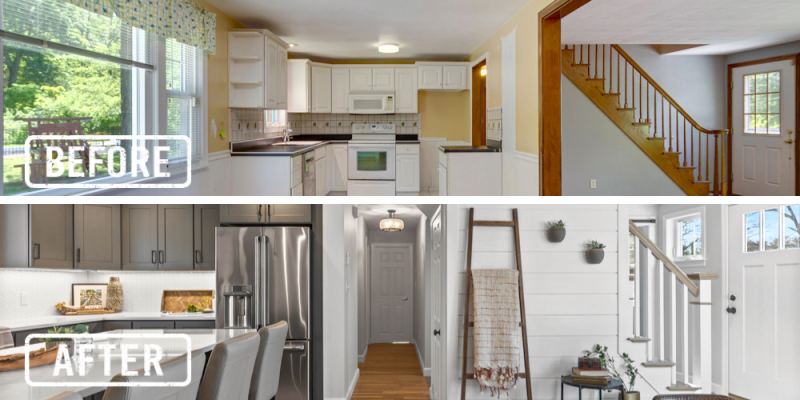 Before and after single level kitchen renovation