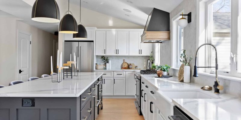 Black and white kitchen renovation