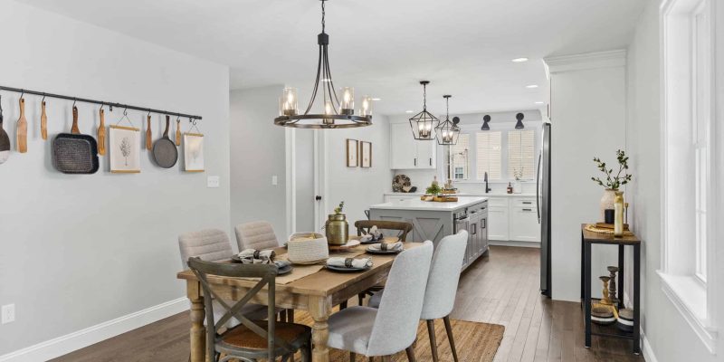 Dining room and kitchen