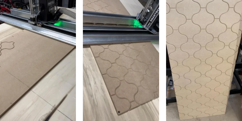 Yeti SmartBench CNC custom millwork panels with arabesque pattern