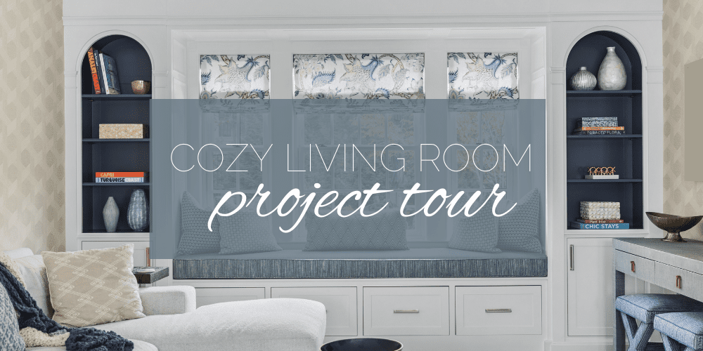Windows with bench seat, pillows, and built ins with arch detail