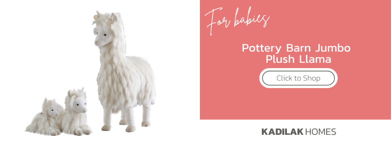 baby gift guide, holiday baby gift ideas, best gifts for babies, jumbo plush llama, pottery barn llama, giant plush toy for baby