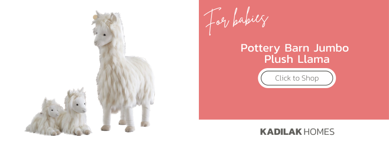 baby gift guide, holiday baby gift ideas, best gifts for babies, jumbo plush llama, pottery barn llama, giant plush toy for baby