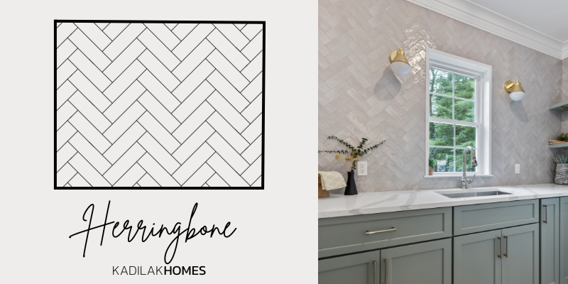 subway tile herringbone pattern, subway tile chevron pattern, herringbone tile in kitchen, herringbone tile in bathroom, subway tile pattern ideas