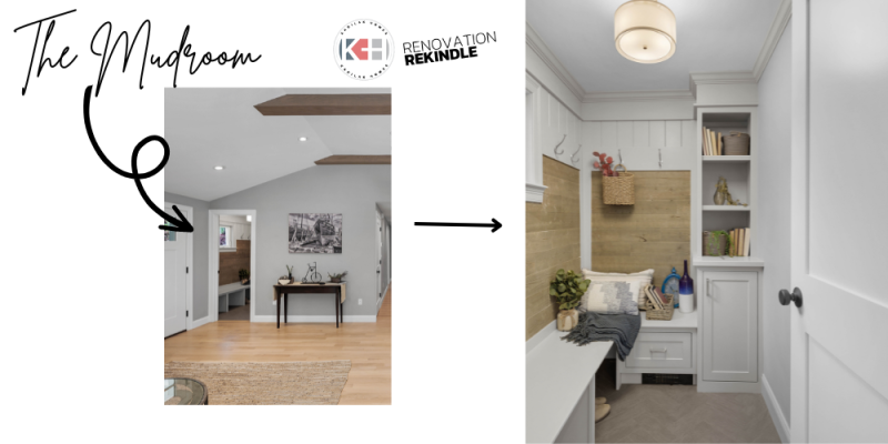 Mudroom idea with reclaimed wood wall and charging station