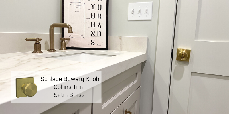 Satin brass schlage bowery door knob with collins trim, choosing knobs or levers, how to choose door hardware